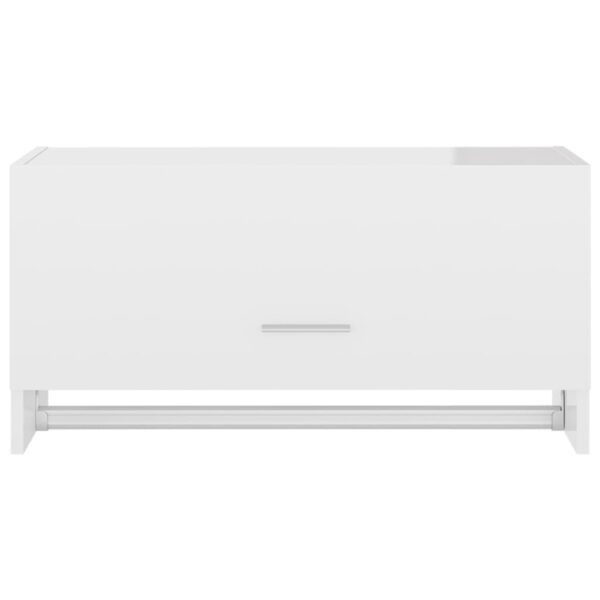 Roupeiro 70x32,5x35 cm derivados de madeira branco brilhante - Image 4