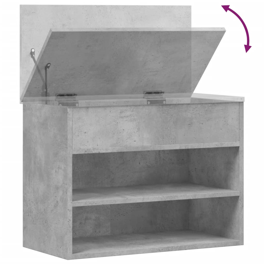 Banco sapateira 60x30x45 cm derivados madeira cinzento cimento - Image 7