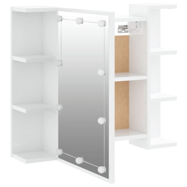 Armário espelhado com LED 70x16,5x60 cm branco brilhante - Image 9