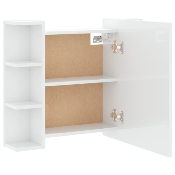 Armário espelhado com LED 70x16,5x60 cm branco brilhante - Image 10