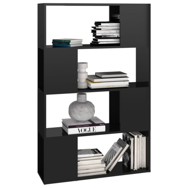 Estante/divisória 80x24x124,5 cm preto brilhante - Image 3