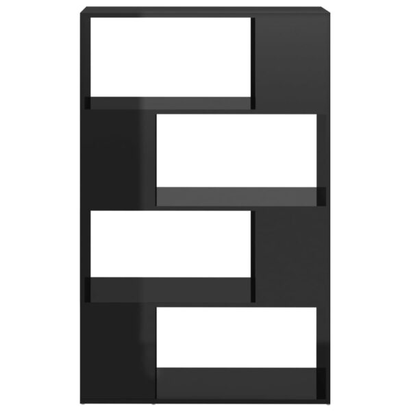 Estante/divisória 80x24x124,5 cm preto brilhante - Image 4