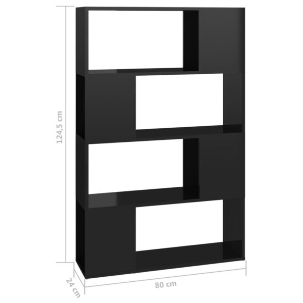Estante/divisória 80x24x124,5 cm preto brilhante - Image 6
