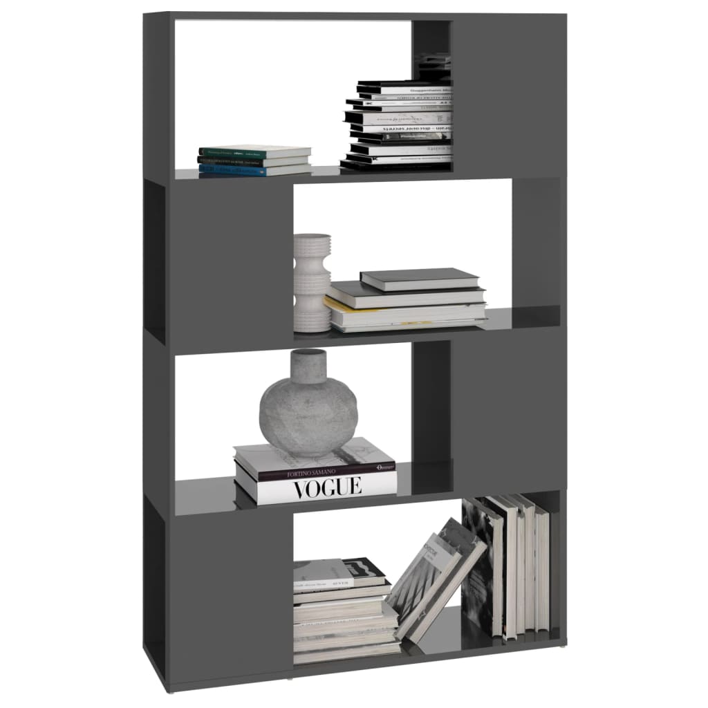 Estante/divisória 80x24x124,5 cm cinzento brilhante - Image 3