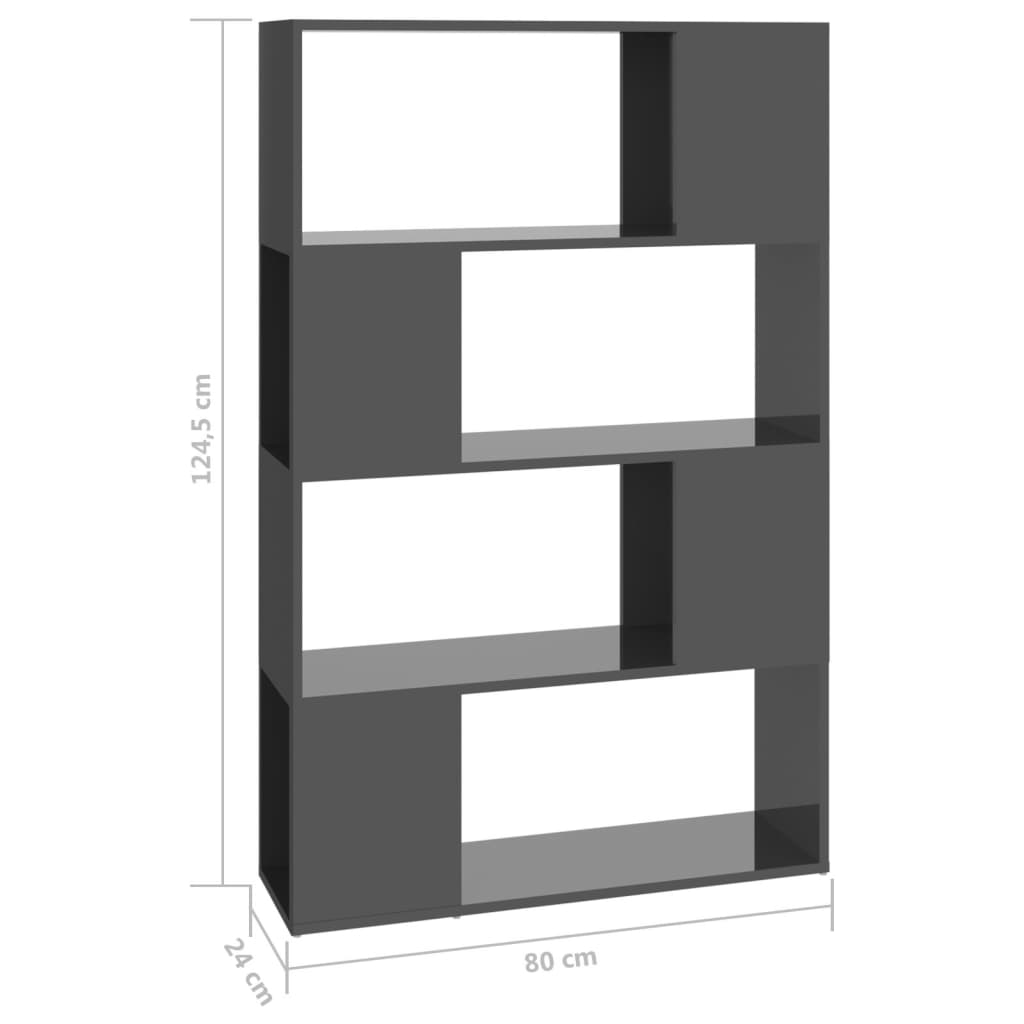 Estante/divisória 80x24x124,5 cm cinzento brilhante - Image 6