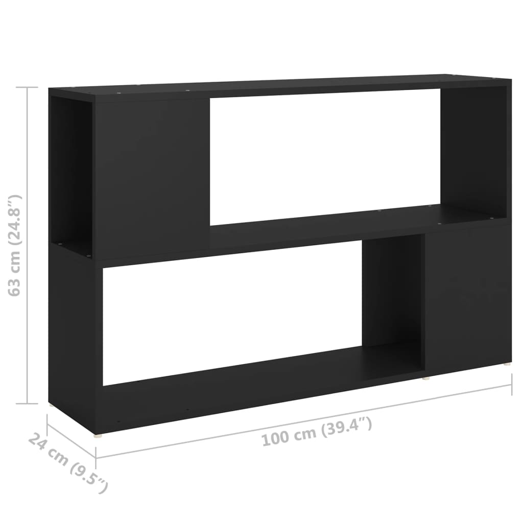 Estante 100x24x63 cm derivados de madeira preto - Image 6