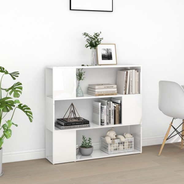 Estante/divisória 100x24x94 cm branco brilhante - Image 2