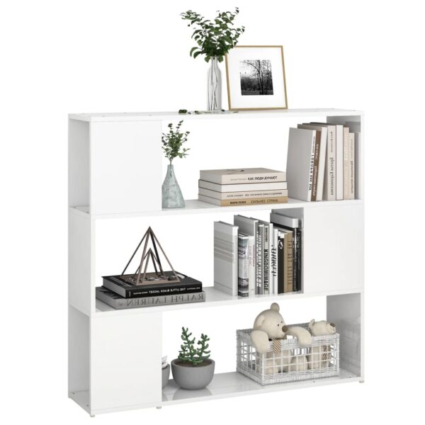 Estante/divisória 100x24x94 cm branco brilhante - Image 3