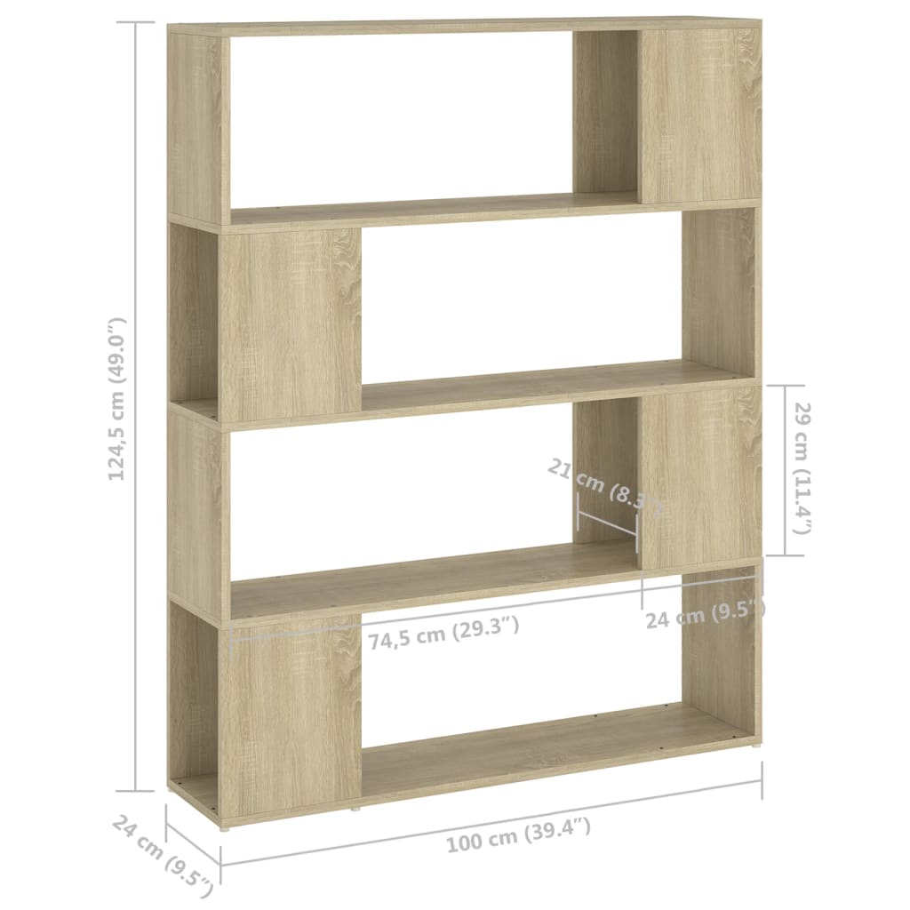 Estante/divisória 100x24x124 cm cor carvalho sonoma - Image 6