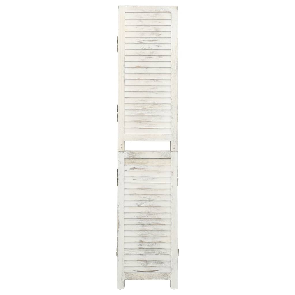 Biombo com 5 painéis 178,5x166 cm madeira branco antigo - Image 2