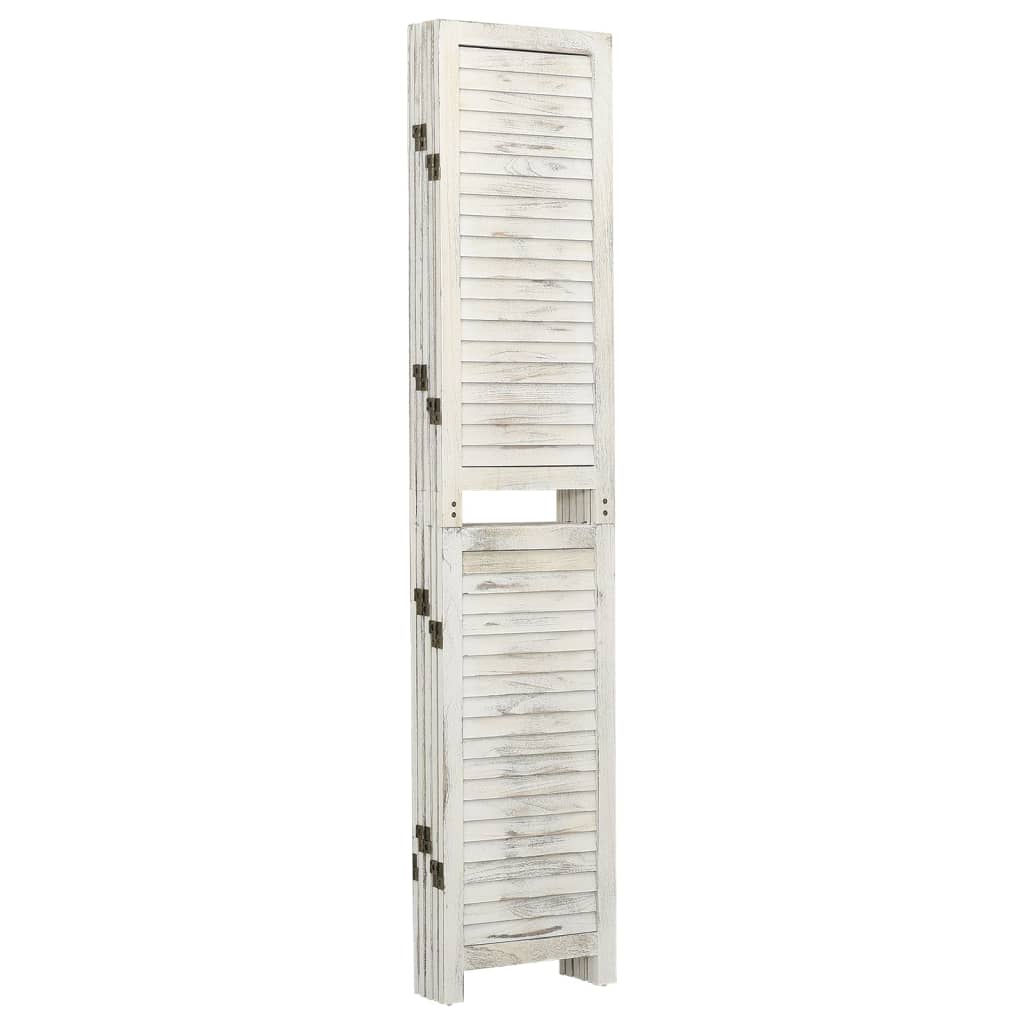 Biombo com 5 painéis 178,5x166 cm madeira branco antigo - Image 3