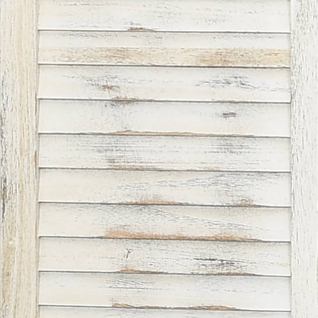 Biombo com 5 painéis 178,5x166 cm madeira branco antigo - Image 6
