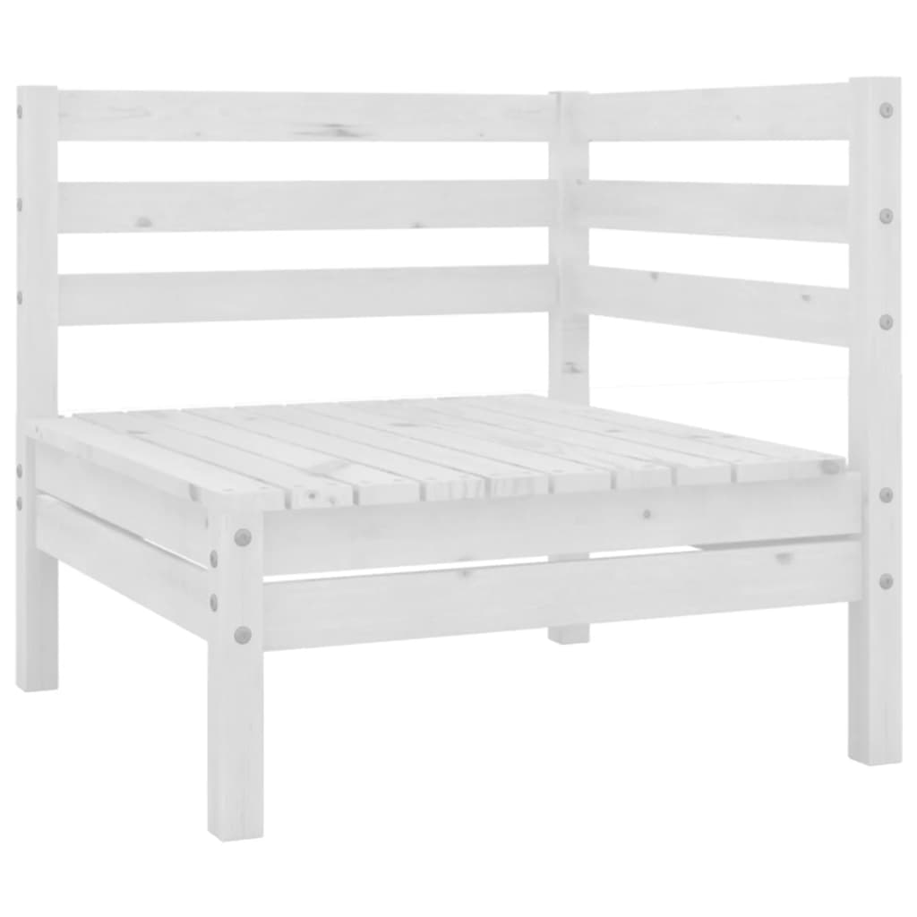 3 pcs conjunto lounge de jardim pinho maciço branco - Image 2