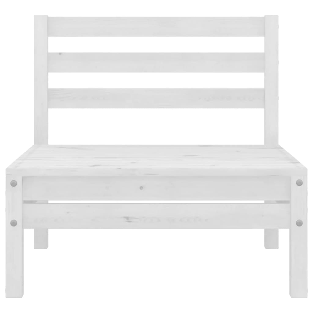 3 pcs conjunto lounge de jardim pinho maciço branco - Image 6