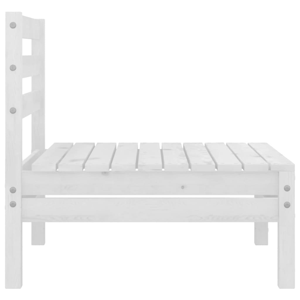 3 pcs conjunto lounge de jardim pinho maciço branco - Image 7
