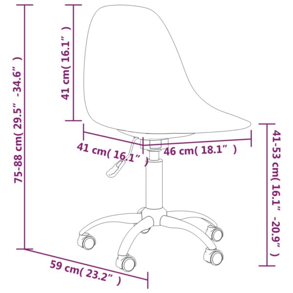 Cadeiras de jantar giratórias 2 pcs PP cinzento-claro - Image 8