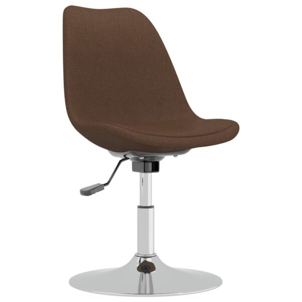 Cadeiras de jantar giratórias 2 pcs tecido castanho - Image 2