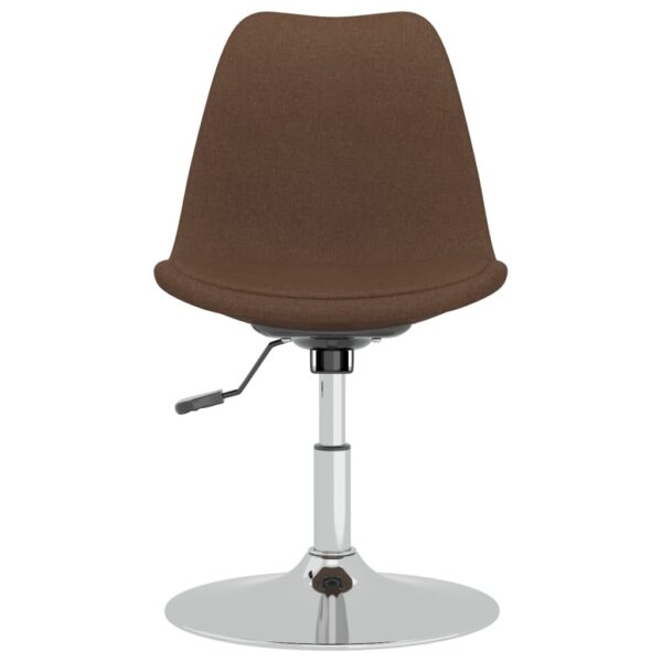 Cadeiras de jantar giratórias 2 pcs tecido castanho - Image 3