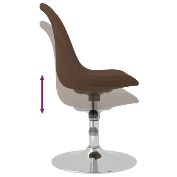 Cadeiras de jantar giratórias 2 pcs tecido castanho - Image 4