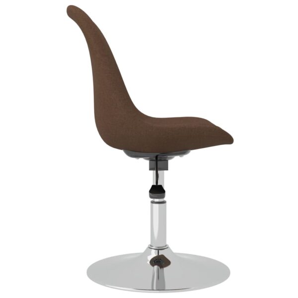Cadeiras de jantar giratórias 2 pcs tecido castanho - Image 5