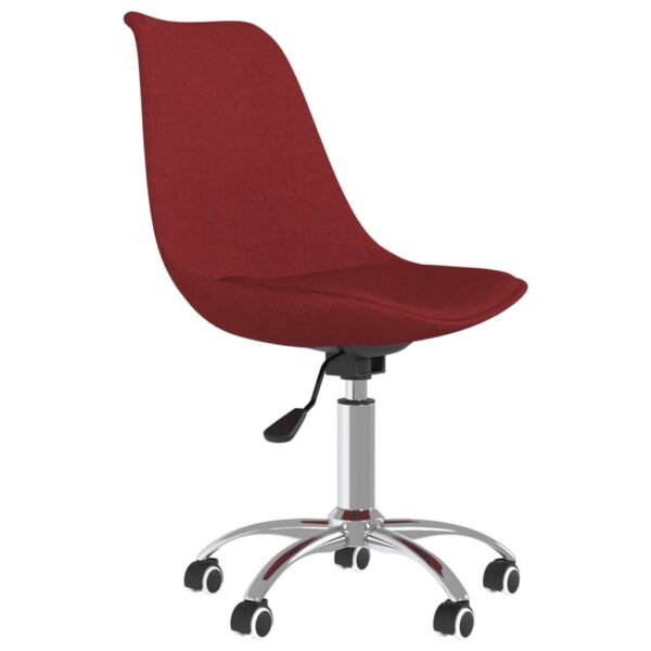 Cadeiras de jantar giratórias 2 pcs tecido vermelho tinto - Image 2