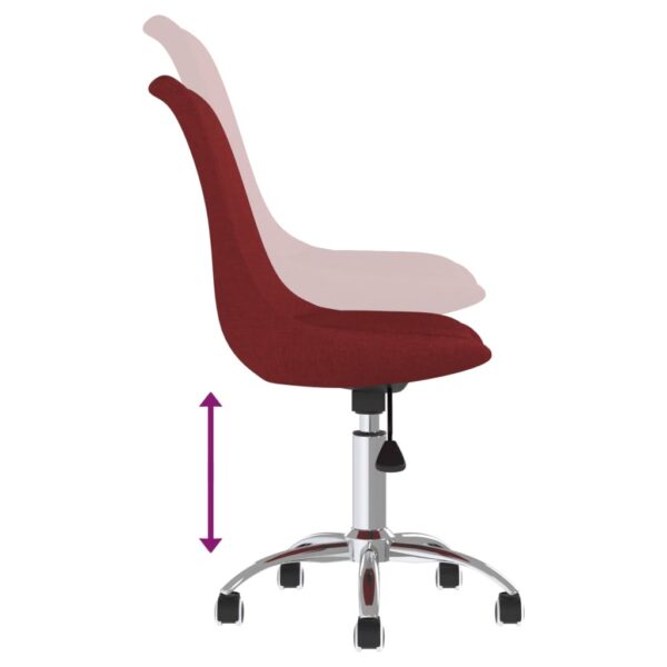 Cadeiras de jantar giratórias 2 pcs tecido vermelho tinto - Image 6