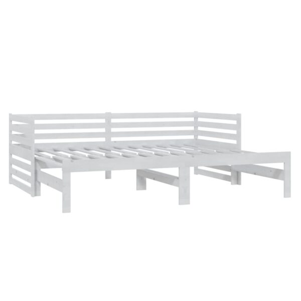 Estrutura sofá-cama de puxar 2x(90x200) cm pinho maciço branco - Image 3