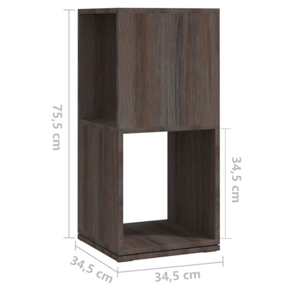 Armário giratório 34,5x34,5x75,5cm aglom. cinza/carv. castanho - Image 6