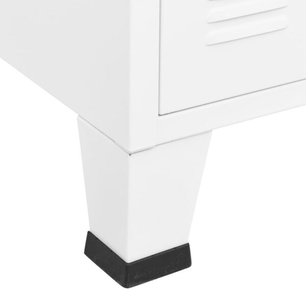Aparador industrial 105x35x62 cm metal e vidro branco - Image 7