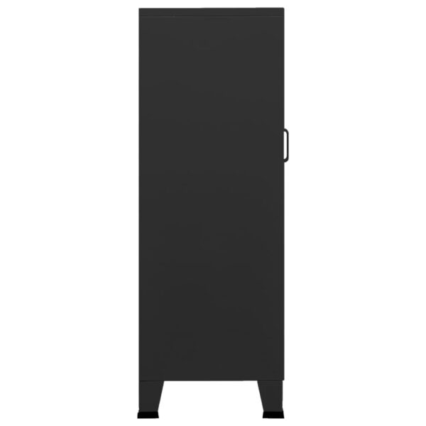 Aparador de arrumação industrial 70x40x115 cm metal preto - Image 3