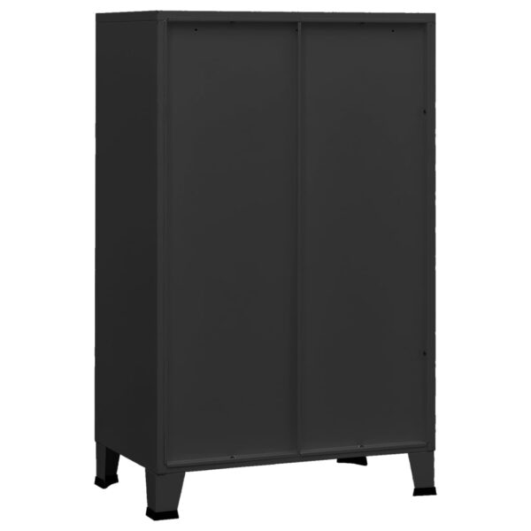 Aparador de arrumação industrial 70x40x115 cm metal preto - Image 4