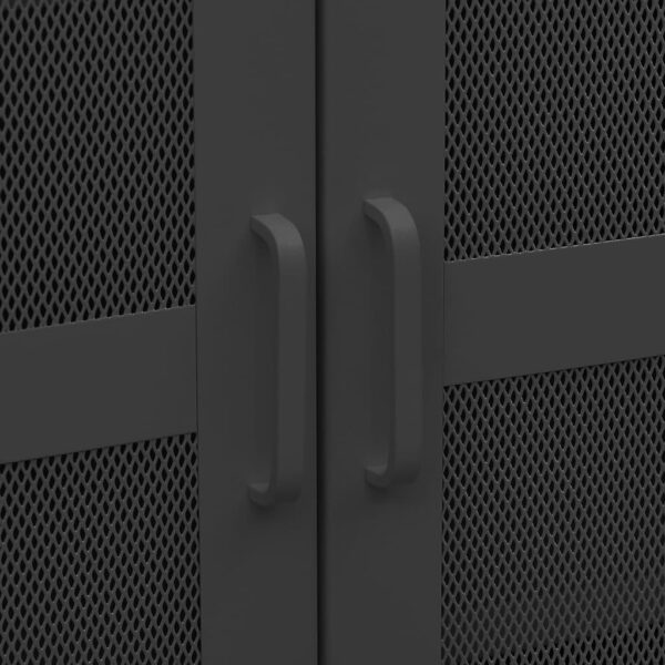 Aparador de arrumação industrial 70x40x115 cm metal preto - Image 6