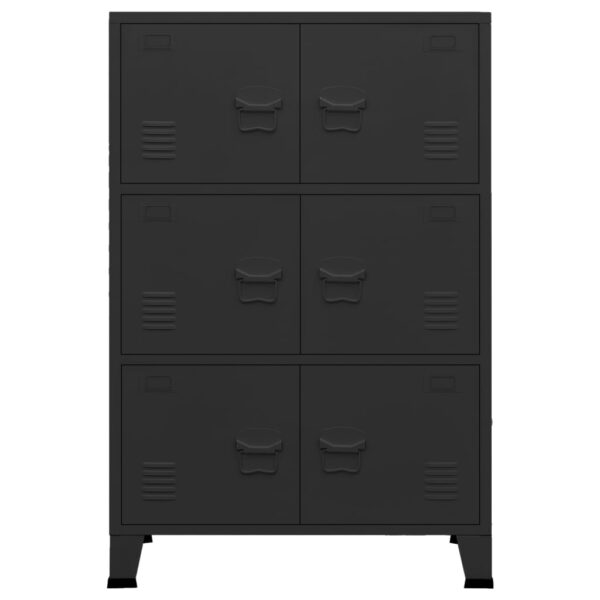 Aparador de arrumação industrial 75x40x115 cm metal preto - Image 2