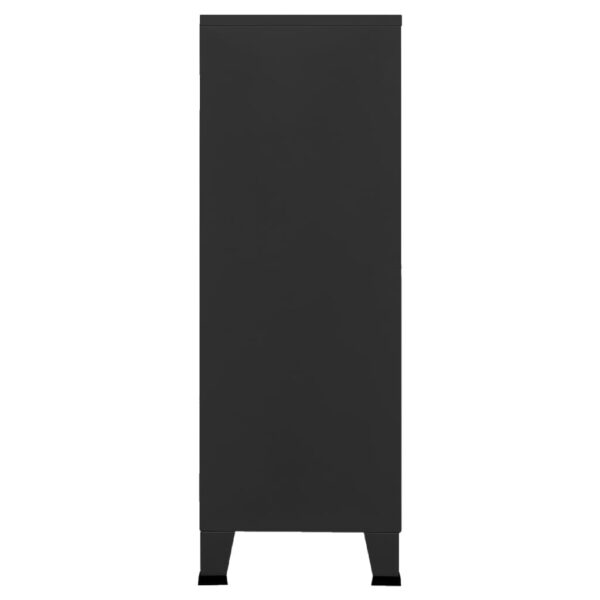 Aparador de arrumação industrial 75x40x115 cm metal preto - Image 3