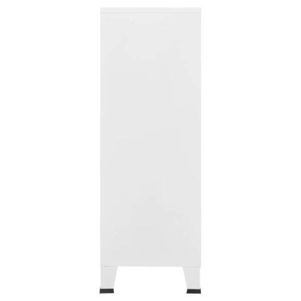 Aparador de arrumação industrial 75x40x115 cm metal branco - Image 3