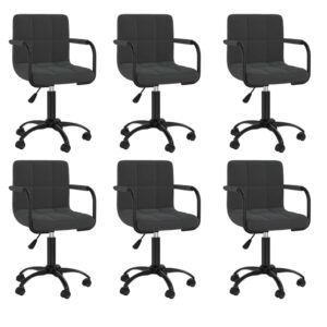 Cadeiras de jantar giratórias 6 pcs veludo preto