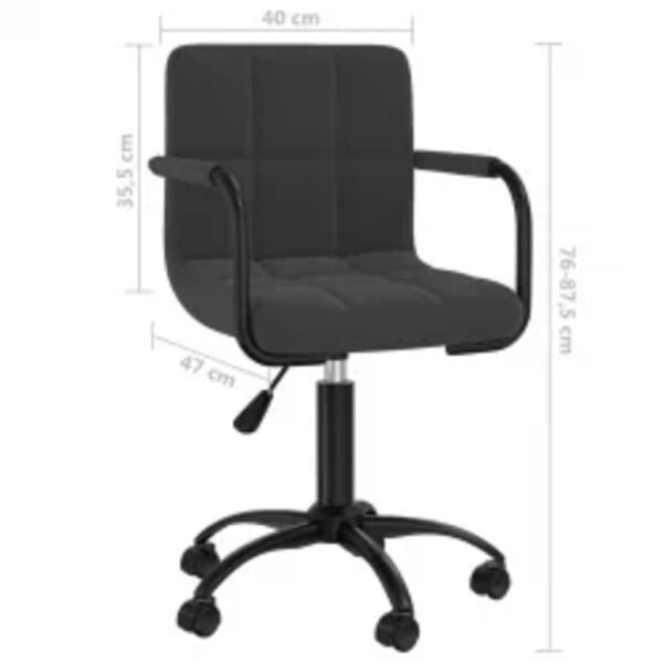 Cadeiras de jantar giratórias 6 pcs veludo preto - Image 8