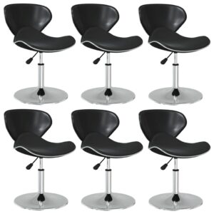 Cadeiras de jantar 6 pcs couro artificial preto