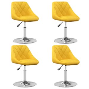 Cadeiras de jantar giratórias 4 pcs veludo amarelo mostarda
