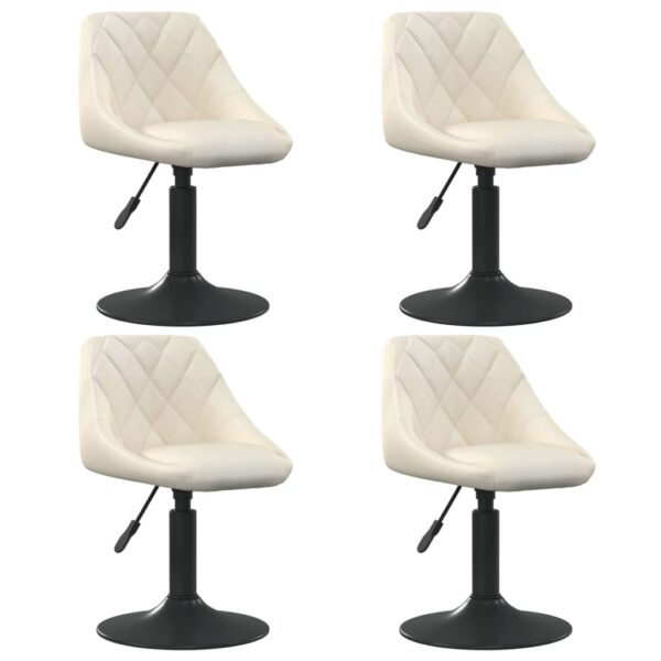 Cadeiras de jantar giratórias 4 pcs veludo cor creme