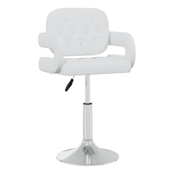 Cadeiras de jantar giratórias 6 pcs couro artificial branco - Image 2