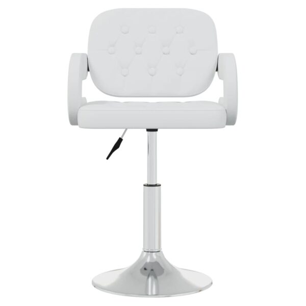 Cadeiras de jantar giratórias 6 pcs couro artificial branco - Image 3