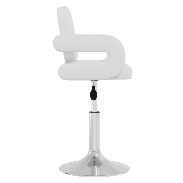 Cadeiras de jantar giratórias 6 pcs couro artificial branco - Image 4