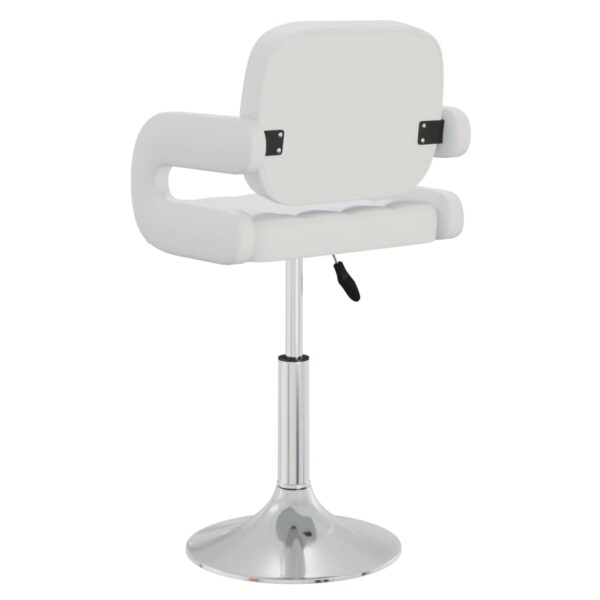 Cadeiras de jantar giratórias 6 pcs couro artificial branco - Image 5