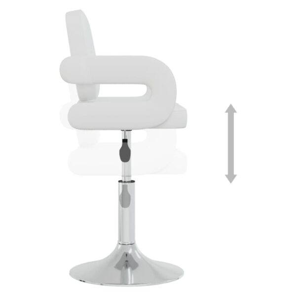 Cadeiras de jantar giratórias 6 pcs couro artificial branco - Image 6