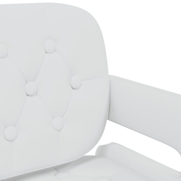 Cadeiras de jantar giratórias 6 pcs couro artificial branco - Image 7