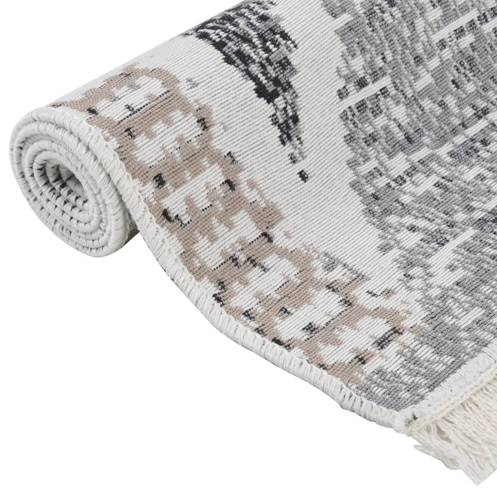 Tapete 120x180 cm algodão preto e cinzento - Image 6