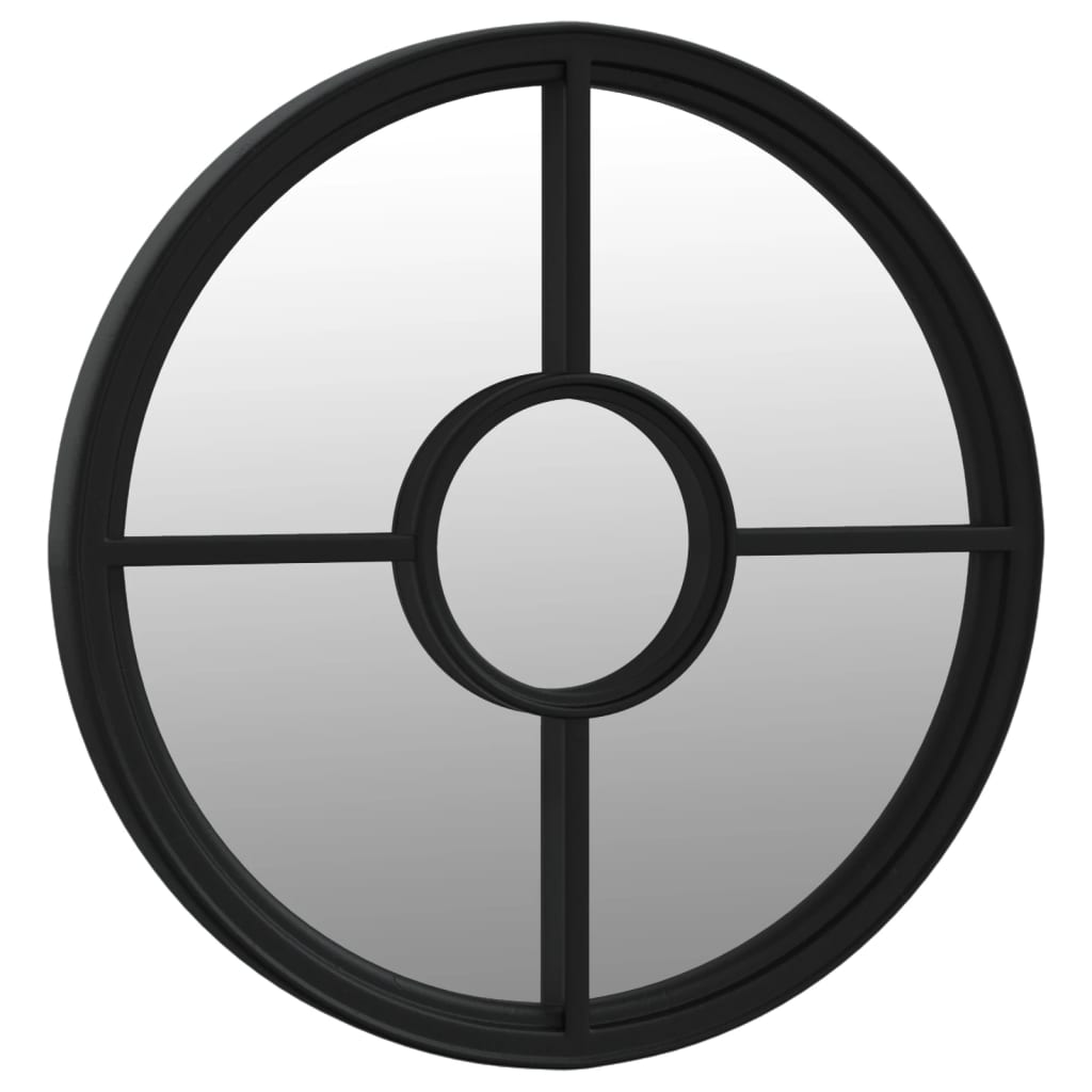 Espelho em ferro redondo p/ uso no interior 60x4 cm preto - Image 2