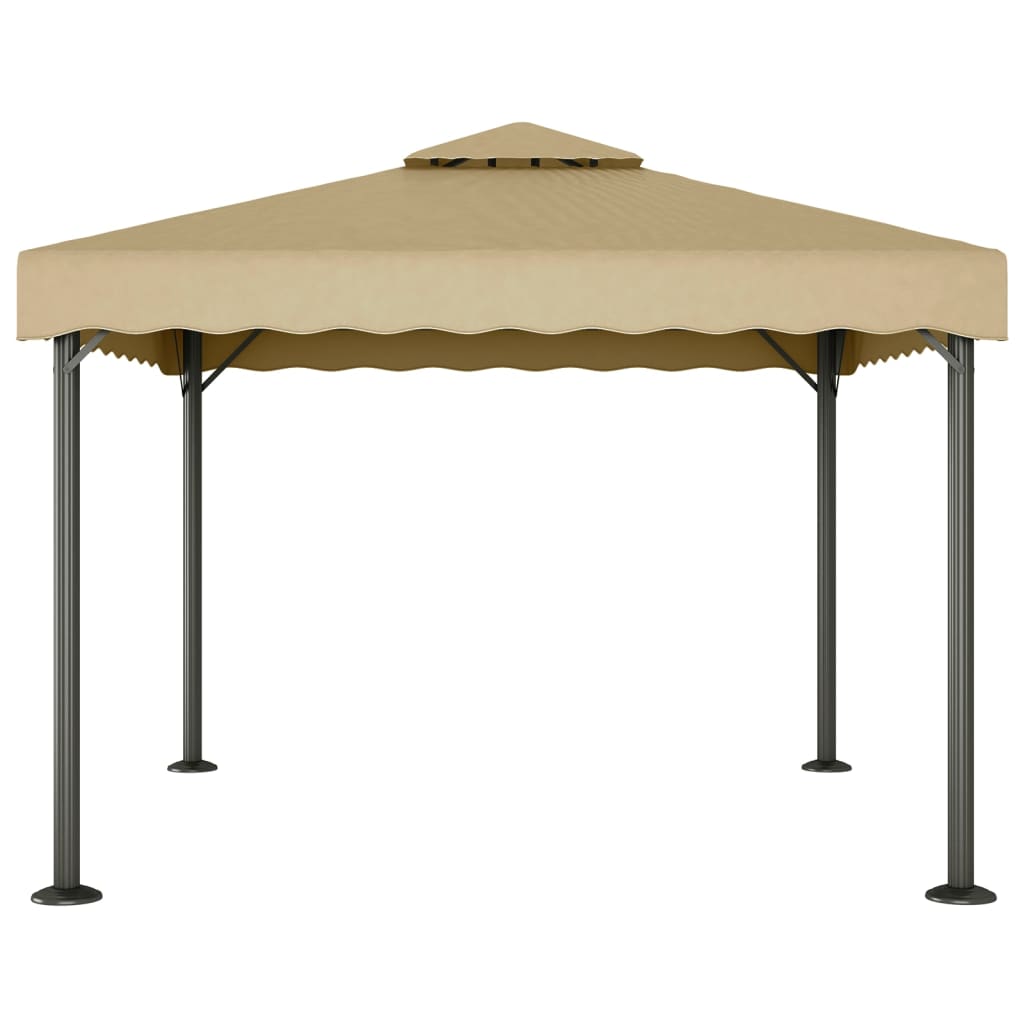 Gazebo 3x3 m alumínio e aço cinzento-acastanhado - Image 2