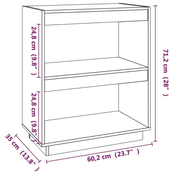 Estante madeira de pinho maciça 60x35x71 cm branco - Image 7